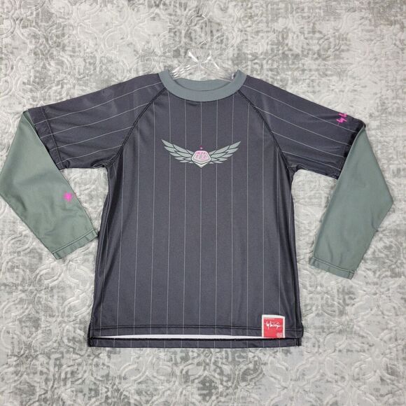 Troy Lee Designs Shirt Girls Large Gray Black Motocross Cycling Jersey - Picture 1 of 8